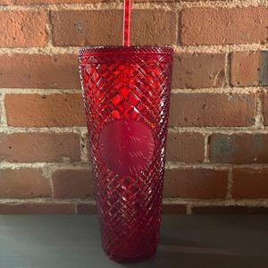 Starbucks Christmas 2021 RED Jeweled 24oz Holiday Tumbler (Plastic): NEW